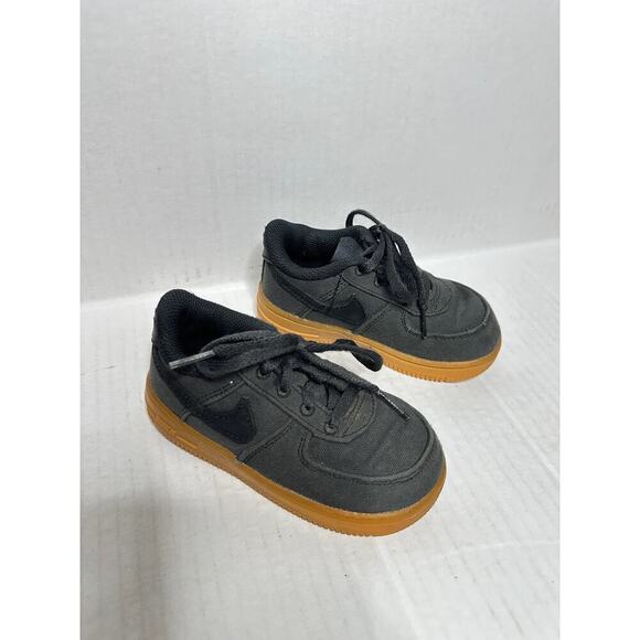 Nike Air Force 1 Size 8C Kids Boy Gray Canvas Sneakers Casual School Everyday - Picture 5 of 11